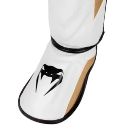 Venum Elite Evo Protective Shin Instep Guards - White/Gold