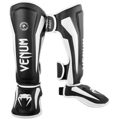 Venum Elite Lightweight Standup Protective MMA Shin Guards - Black/White - Image 4