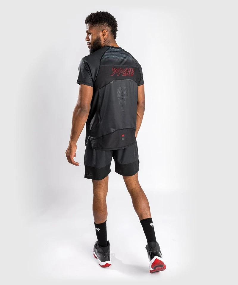 Venum OKINAWA 3.0 Dry Tech T-shirt Zwart Rood - Image 3