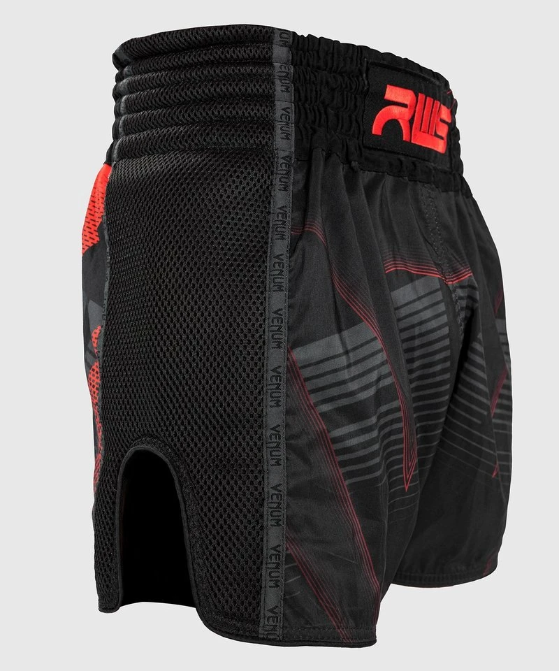 RWS X Venum Muay Thai Kickboxing Short Zwart Rood - Image 4