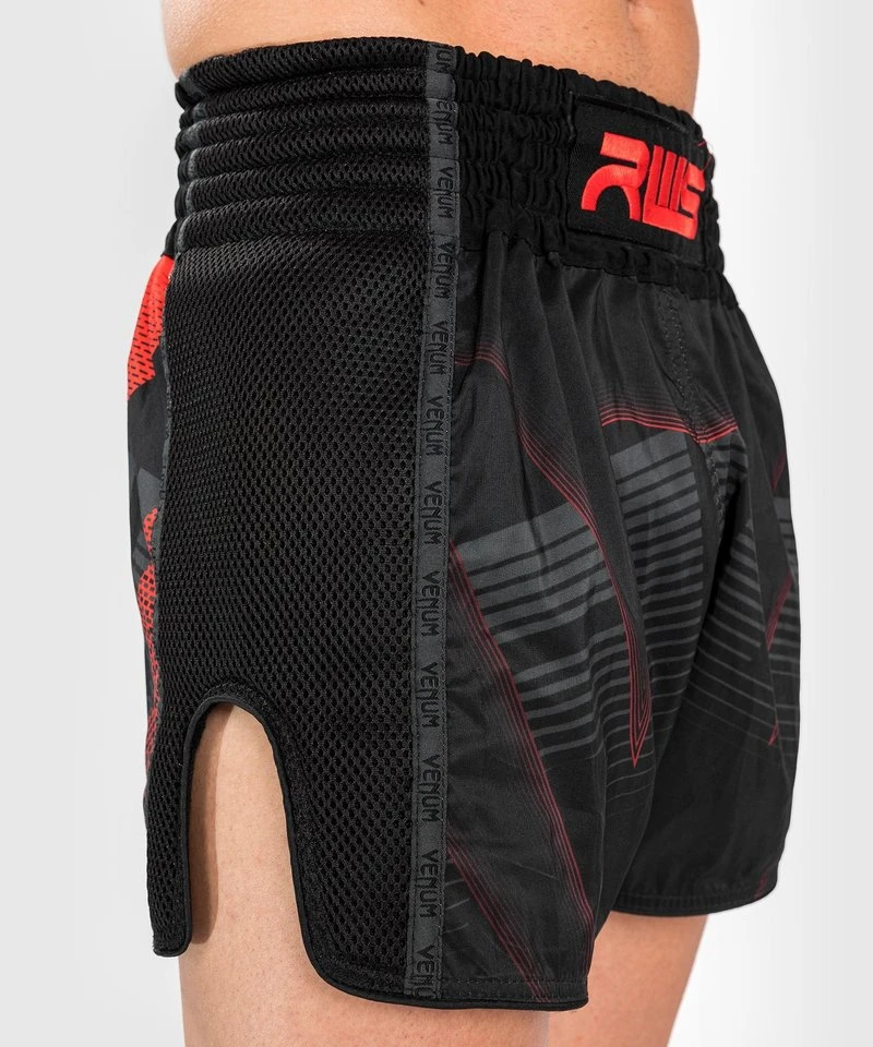 RWS X Venum Muay Thai Kickboxing Short Zwart Rood - Image 5