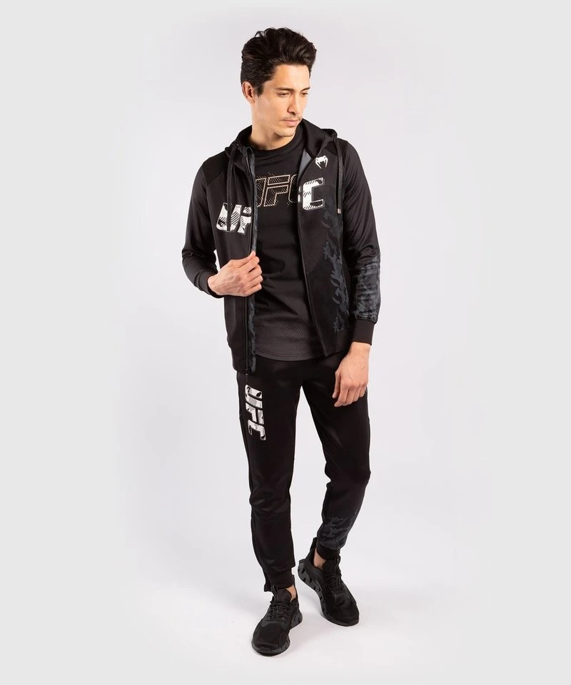 UFC Venum Authentic Fight Week Hoodie Met Rits Zwart - Image 2