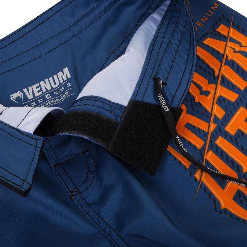 Venum Fightshorts Train Hard Hit Heavy Blauw Oranje - Image 2