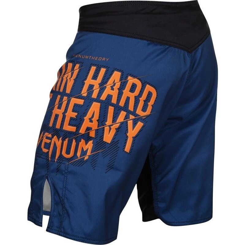 Venum Fightshorts Train Hard Hit Heavy Blauw Oranje - Image 9