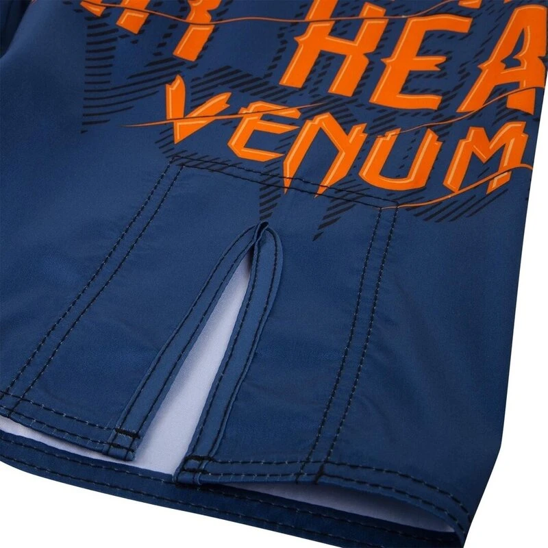 Venum Fightshorts Train Hard Hit Heavy Blauw Oranje