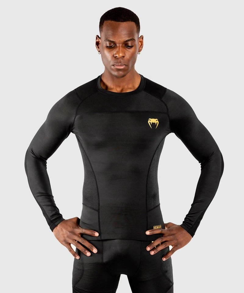 Venum Rashguard G-Fit Compression Shirt L/S Zwart Goud - Image 8