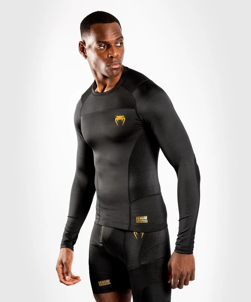 Venum Rashguard G-Fit Compression Shirt L/S Zwart Goud - Image 2
