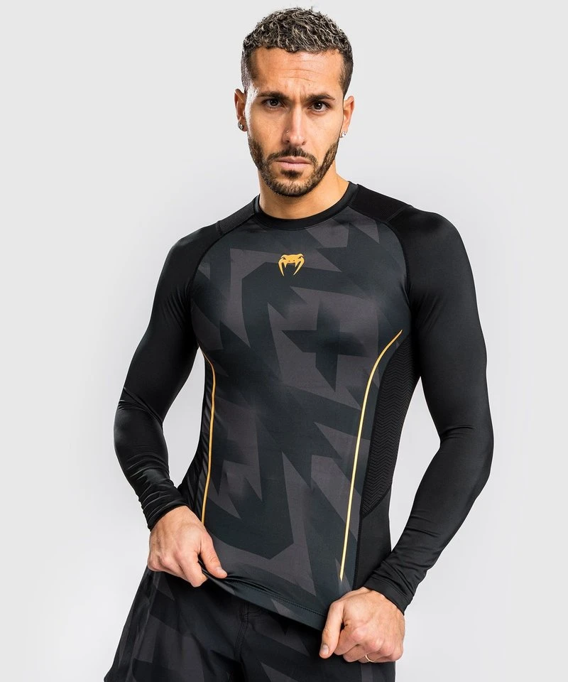 Venum Razor Rash Guard Lange Mouwen Zwart Goud - Image 3