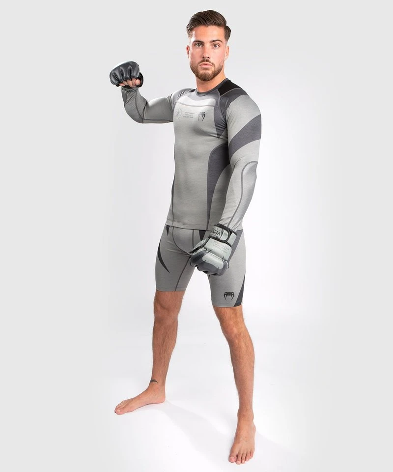 Venum Stone Rash Guard Compressie Shirt L/S Mineraal Groen - Image 3