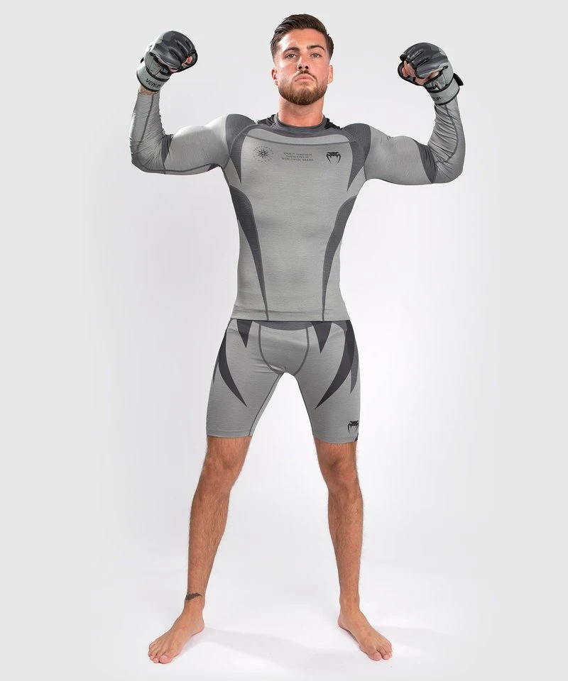 Venum Stone Rash Guard Compressie Shirt L/S Mineraal Groen - Image 4