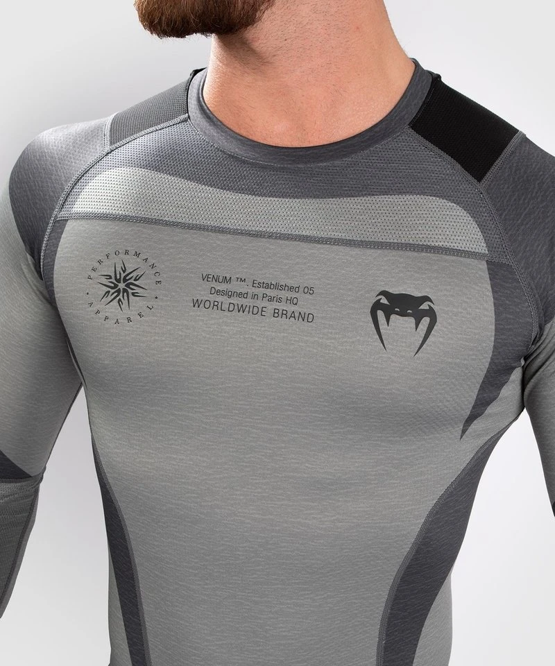 Venum Stone Rash Guard Compressie Shirt L/S Mineraal Groen - Image 5