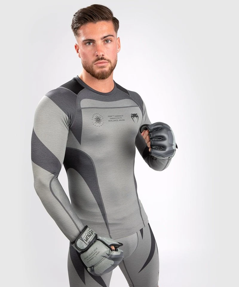 Venum Stone Rash Guard Compressie Shirt L/S Mineraal Groen