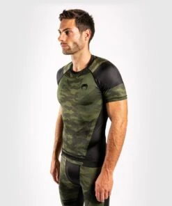 Venum TROOPER Rash Guards S/S Forest Camo Zwart